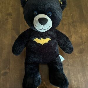 Build-A-Bear BAB Plush Teddy Bear Batman 16” Black Dark Knight 2023 DC Embroider